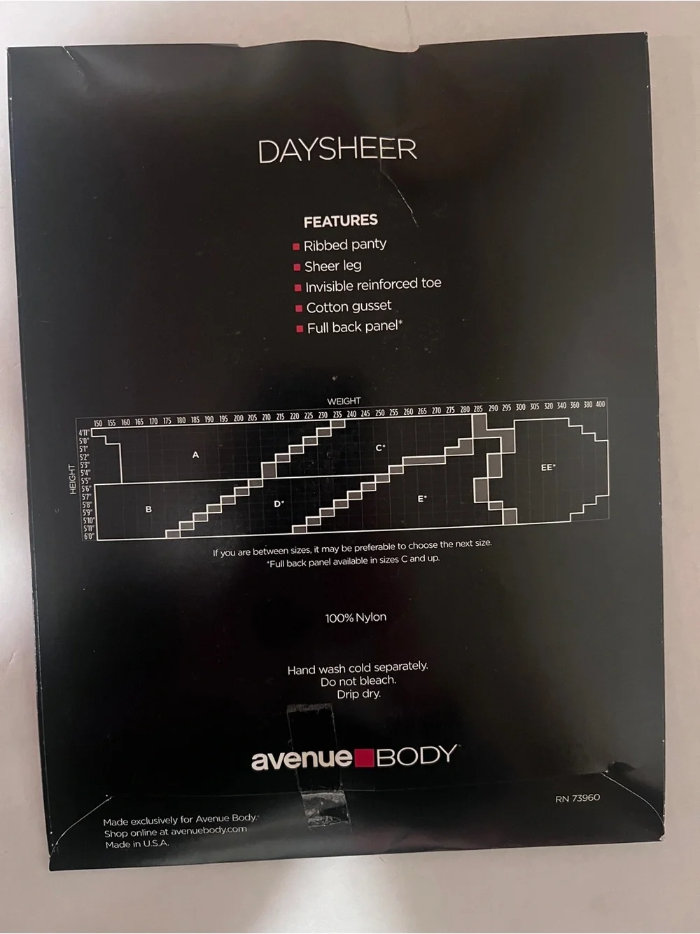 Daysheer Avenue Body Beige Sheer Pantyhose Stockings Hosiery Size E Bundle of 2